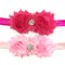 Wrapables Set of 8 Frayed Shabby Chic Double Rose Baby Headbands